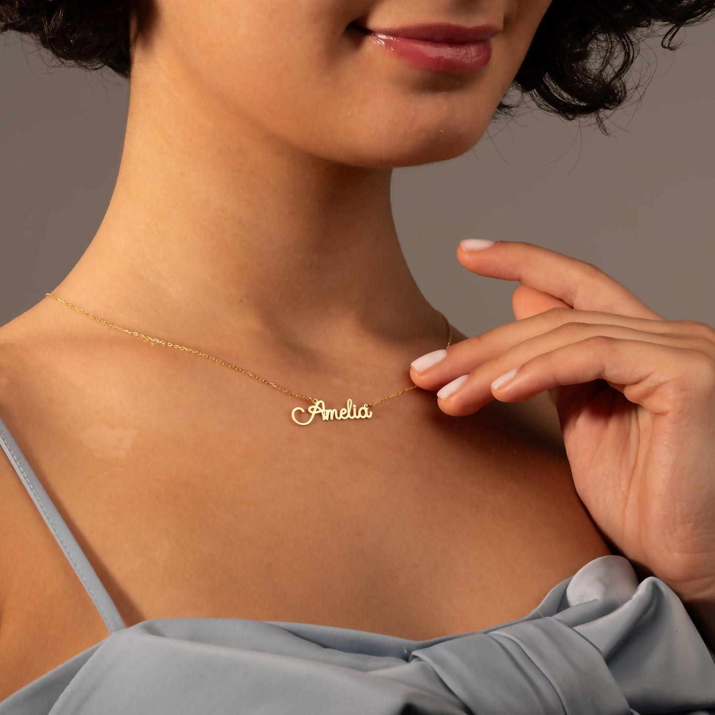 14K Solid Gold Name Necklace, Trendy Name Jewelry, Nameplate Necklace, Christmas Gift, Personalized Jewelry, Name Necklace, Gifts for Her
