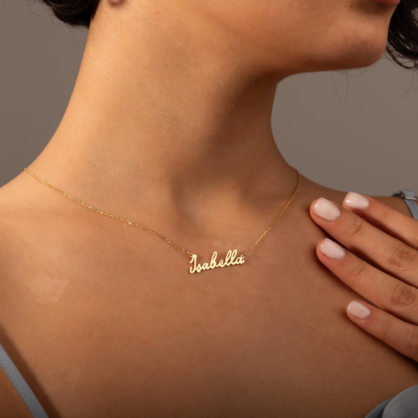 14K Solid Gold Name Necklace, Personalized Jewelry, Custom Name Necklace, Real Gold Jewelry, Handmade Necklace, Christmas Gifts For Women