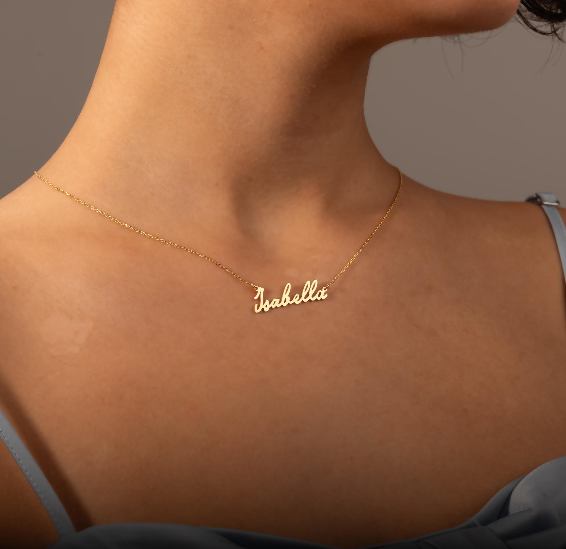 14K Solid Gold Name Necklace, Personalized Jewelry, Custom Name Necklace, Real Gold Jewelry, Handmade Necklace, Christmas Gifts For Women