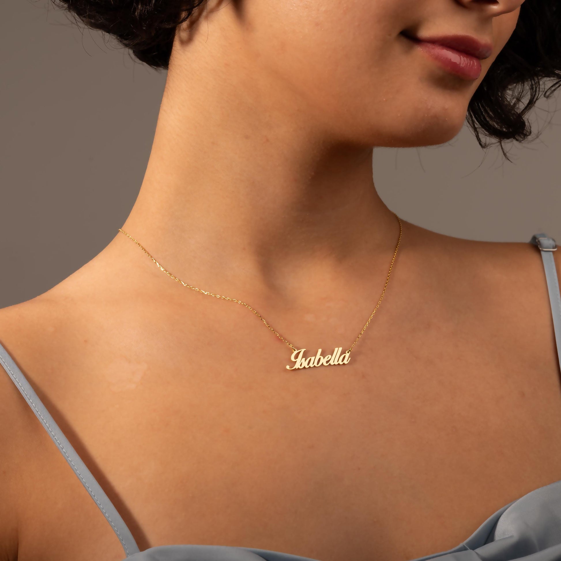 Gold Personalized Necklace, 14K Solid Gold Necklace, Dainty Name Necklace, Chic Jewelry, Christmas Jewelry, Custom Name Pendant, Luxury Gift