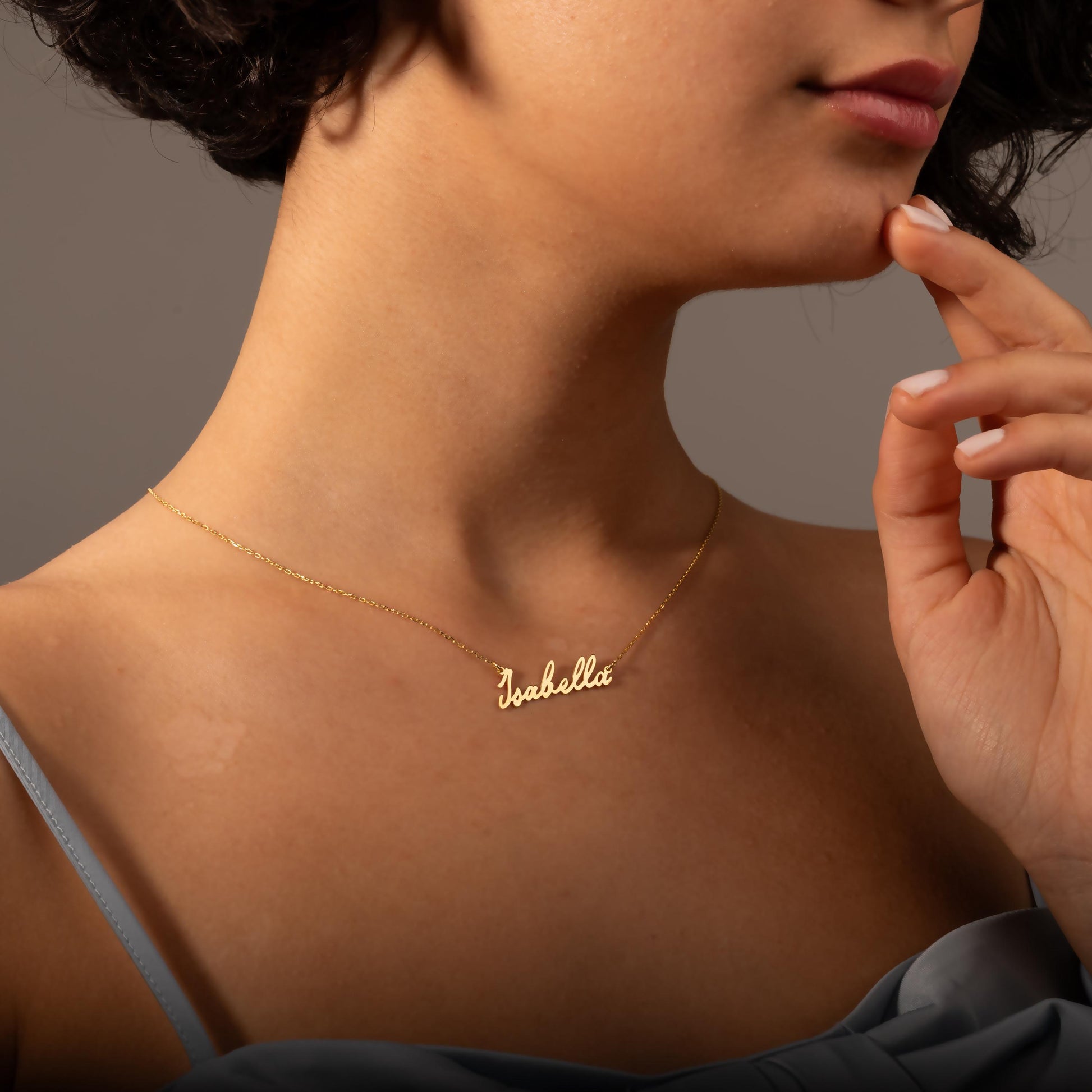 14K Solid Gold Name Necklace, Personalized Jewelry, Custom Name Necklace, Real Gold Jewelry, Handmade Necklace, Christmas Gifts For Women